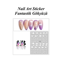 Nail Art Sticker Kendinden Yapışkanlı, Tırnak Süsleme, Tırnak Dövmesi Stikır 1320 Beyaz-1320