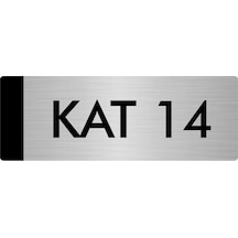 Metal Yönlendirme Levhası, Departman Kapı Isimliği Kat 14 5x20 Cm Gümüş Renk