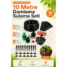 10 Metre Bahçe Damlama Sulama Sistemi Seti Damla Sulama Hortumu Ve Ek Parçaları