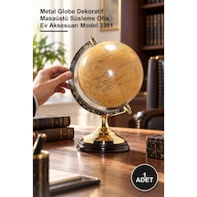 1 Adet Pirinç Dünya Küre Metal Globe Dekoratif Masaüstü Süsleme Ofis Ev Aksesuarı Model 3381