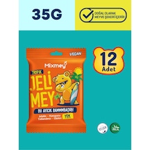 Mixmey Jelimey Tropik Jelatinsiz Vegan Tropik Lezzet Gummy Bear Ayıcık 12 x 35 G