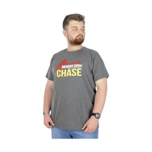 Mode Xl Büyük Beden T-shirt Bis Yaka Chase 22193 Antramelanj Antrasit Melanj