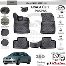 Rizline BMW 5 Serisi E60 2003-2010 Uyumlu 3D Siyah Havuzlu Paspas