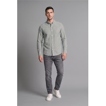 Defacto Regular Fit Düğmeli Yaka Çizgili Dokuma Cepli Uzun Kollu Gömlek E7840ax26augn1079 Yeşil-gn1079