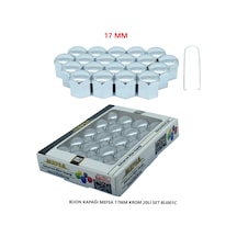 Bijon Kapağı Düz 17 Mm Krom 20 Li Set