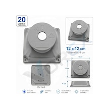 Vorex Kamera Buatı 20 Adet 12x12 Cm Gri Kare Sert Plastik Uv Dayanıklı Arka Kapaklı