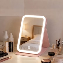 Led Işıklı Katlanabilir Makyaj Aynası - 3 Renk Işık Modlu, Dokunmatik Ve Ayarlanabilir Parlaklık Kısılabilir Genel
