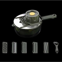 Dancemonkey Depolama Fonksiyonlu 6'sı 1 Arada El Korumalı Sebze Kesici, Küçük Ve Pratik Çok Renkli