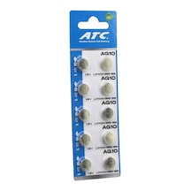 Atc Alkaline Button Battery Ag10 Lr-1130/389/189 Düğme Pil Alkalin 1.5v 10lu Kart Timya/go1395 205130