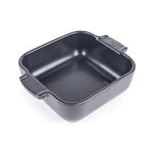 Seramik Kare Fırın Kabı - 18 Cm Saplar Dahil X 11,4 Cm X 5,1 Cm - Kapasite: 0,66 L - 10 Yıl Garanti - Arduvaz Gris Diğer