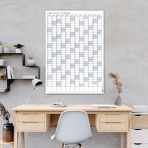 2027 Yıllık Planlayıcı Poster Takvim, Mavi Planlayıcı Takvim, Okul Takvimi, Duvar Takvimi