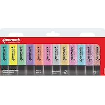 Fosforlu Kalem 12'li Karışık Renk 6 Pastel Ve 6 Simli 124-Pembe