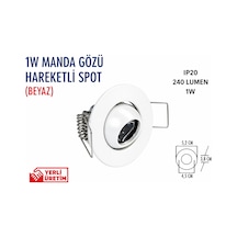 Lampist 1w Hareketli Manda Gözü Beyaz Spot Amber
