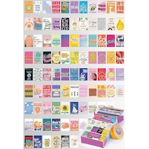 Guguk Motivasyon Sözleri Temalı 90 Adet Duvar Poster Seti, Özel Tasarım Kutulu, Oda Dekoru Ggk-k009 7/8 Yaş