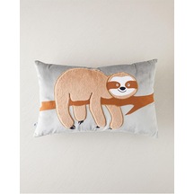 Faultier Bebe Dekoratif Kırlent 35x55 Cm Açık Gri Çok Renkli
