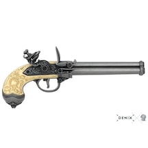Denix Flintlock Pistol Italy 1680 3 Barrel 29cm Koleksiyon Obje