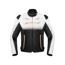 Ebakbak Motosiklet Montu 4 Mevsim Sport Racing Mont Pu Leather Siyah-altın