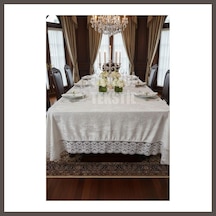 Bezos Tek Masa Örtüsü Kadife 160x220cm - Dantelli Yemek Masası Örtüsü 160x220cm Tek Masa Nxrlvng Diğer