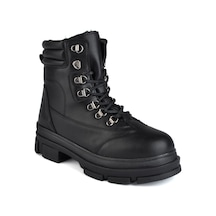 Rahat Bağcıklı Fermuarlı Kadın Bot Siyah