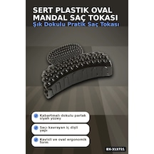 Najmaddin.com Bay Sert Plastik Oval Mandal Saç Tokası 6 Cm - 1 Adet Günlük Kullanım İçin Bx-313721 Najmaddin Çok Renkli