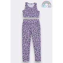 My Kids Wear Kız Çocuk Çok Amaçlı Desenli Mayo & Spor Takımı 12445 Beyaz - Siyah