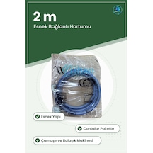 Temiz Su Hortumu 2 M Çamaşır Ve Bulaşık Makinesi Girişi Esnek Mav