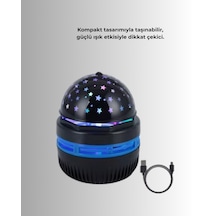 Döner - 454 - Galaxy Projektör Gece Lambası Ay Ve Yıldız Işıklı Atmosfer Lamba, - Kmrsfres - Usb Bağlantılı Şeffaf