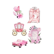Karışık Pembe Vintage 180 Adet Sticker Seti 10 Sayfa Tek Ebat