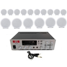 16 Lı Beyaz Tavan Hoparlör Seti 100v Anfi Müzik Sistemi