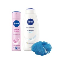Kadın Sprey Deodorant Pearl&beauty 150ml Ve Creme Soft Kremsi Dokunuş Duş Jeli 750ml, Lif Hediyeli Diğer