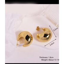 By Zeyna Aksesuar Kadın Vip Seri Özel Tasarım Marka Küpe Seti-4310 Altın