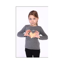 Toontoy Kids Toontoy Kız Çocuk Baskılı Tişört Antrasit