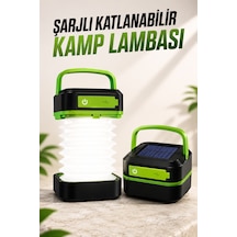 Led Lamba Kamp Lambası Hafif Taşınabilir Şarj Süreli Akordeon El Fenerli - Lisinya Yeşil