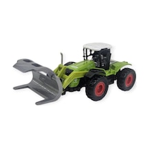 Farm Mini Oyuncak Traktör - 14 Cm Basmalı Balya Yükleyici Çiftlik Aracı Lisinya
