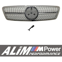 Mercedes-benz C-class W203 2000 2006 Diamond Krom Ön Panjur Böbrek Seti