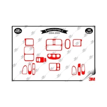 Renault Clio Symbol 2004-2008 Torpido Konsol Trim Göğüs Maun Kaplama Set 15 Parça Kırmızı