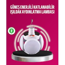 Solar Ve Usb Şarjlı Su Geçirmez Katlanabilir Led Lamba Çok Renkli