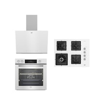 Beko BFC 631 B - Bocd K 6510 EWB - BDE 6062 B Beyaz Buhar Destekli Ankastre Set