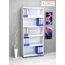 Kobiç Raflı Mdflam Dolap 80x35x185 Cm Beyaz Beyaz
