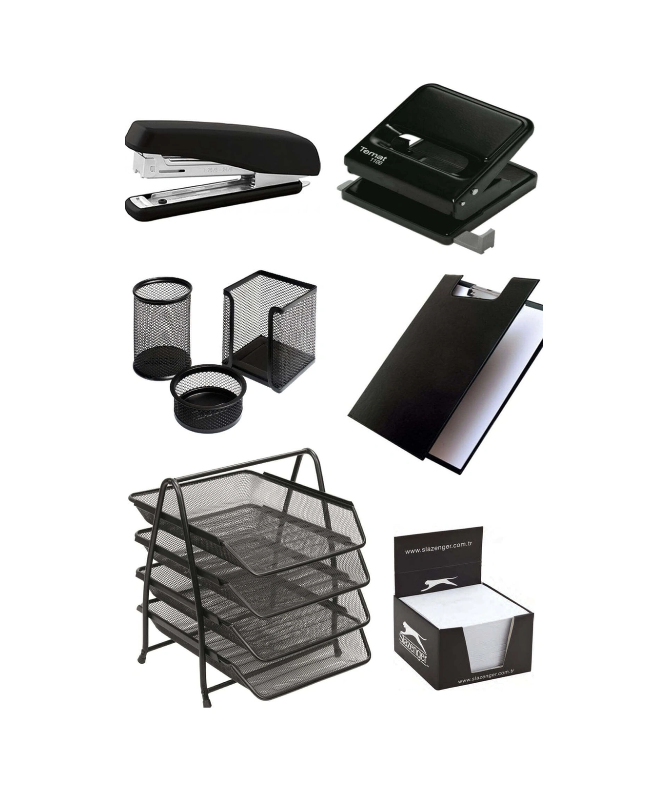 Evrak Rafı Metal 4'lü Mekanizma Perfore 3'lü Set Ve Zımba Makinası Ergonomik Tasarım Kaneks Diğer