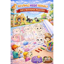 Sevimli Kedileri Boyuyorum Eğleniyorum Dev Boyama Rulosu 5mt