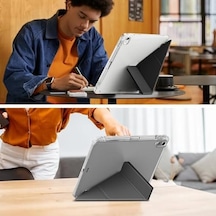 Galaxy Tab S10 Lite İle Uyumlu Kılıf Sm-x400 Saydam Arka Kapak Flip Smart Cover Katlanabilir Standlı Darbe Emici Koruyucu Tablet Kılıfı Akıllı Uyku Özellikli Yeşil