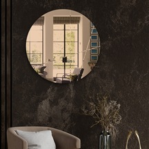 Ayna | Bronz Ayna | Tasarım Kanallı | Çap60Cm Bronz