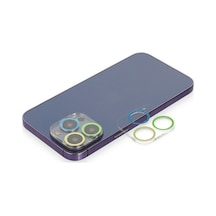 İphone 13 Pro Max Renkli Kamera Lens Koruma Cam - Yeşil-sarı