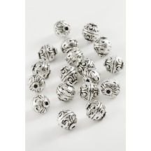 0,9 - 716 - Mm Çini Desenli Tesbih Ara Aparatı 50 Gram - Glblseme - Gümüş Rengi