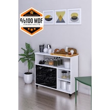 Taşınabilir Çok Amaçlı 2 Kapaklı Katlı Mutfak Ve Salon Masası Mdf Siyah