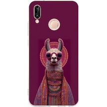 Huawei P20 Lite Uyumlu Kozmik Lama Baskılı Silikon Kılıf Renkli