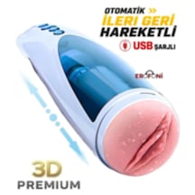 Erofoni Otomatik İleri Geri Hareketli Ve Dönmeli 33 Cm İnleme Sesli Kulaklıklı Titreşimli Yapay Suni Vajina Mastürbatör