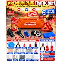 Premium Trafik Ve İlk Yardım Seti Tüvtürk Muayene Uyumlu Ce Belgeli Abc 1kg Yangın Söndürücü Ve E Belgeli Reflektör-turuncu