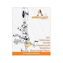 Mickey Mouse Oswald Charm Gümüş Kaplama Asafaccessory